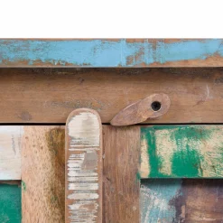 Armoire<Made in Meubles Armoire à  lattes en bois coloré Ethnik