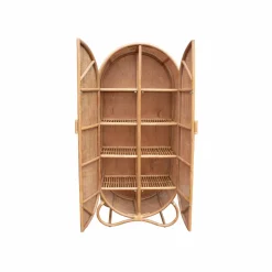 Armoire<Made in Meubles Armoire arrondie en rotin 4 étagères Rim