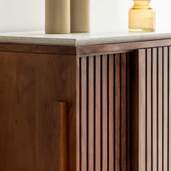 Armoire<Made in Meubles Armoire en bois d'acacia et terrazzo Kaelis