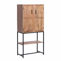 Armoire<Made in Meubles Armoire en bois d'acacia et métal Ava