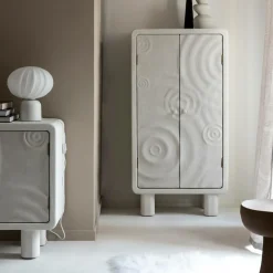 Armoire|Meuble De Rangement<Made in Meubles Armoire en bois effet béton blanc Danaé