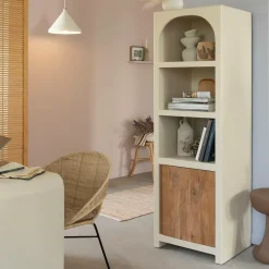 Armoire<Made in Meubles Armoire en bois effet béton et bois d'acacia Dalva