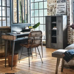 Armoire<Made in Meubles Armoire en métal noir 2 portes Locker