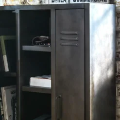 Armoire<Made in Meubles Armoire en métal noir 2 portes Locker