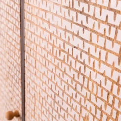 Armoire<Made in Meubles Armoire sculpté en bois de manguier et métal Luz