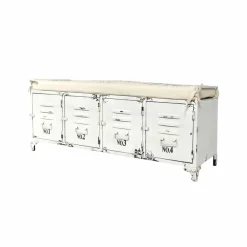 Banc<Made in Meubles Banc avec rangement en métal blanc Félicie