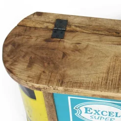 Banc<Made in Meubles Banc coffre en bois et métal recyclé Victorine