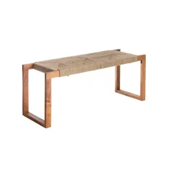 Banc<Made in Meubles Banc en bois d'acacia et laine Marietta