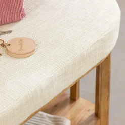 Banc<Made in Meubles Banc en bois d'acacia et tissu Orane