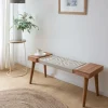 Banc<Made in Meubles Banc en bois de manguier tissage Bertille