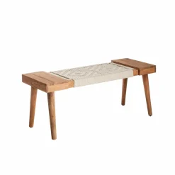 Banc<Made in Meubles Banc en bois de manguier tissage Bertille