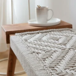 Banc<Made in Meubles Banc en bois de manguier tissage Bertille