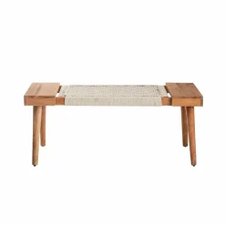 Banc<Made in Meubles Banc en bois de manguier tissage Bertille