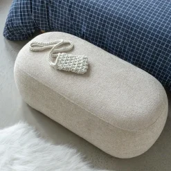 Banc<Made in Meubles Banc en tissu écru Lola