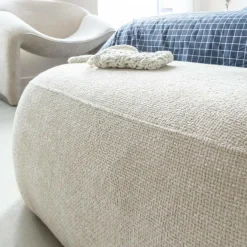 Banc<Made in Meubles Banc en tissu écru Lola