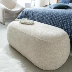 Banc<Made in Meubles Banc en tissu écru Lola