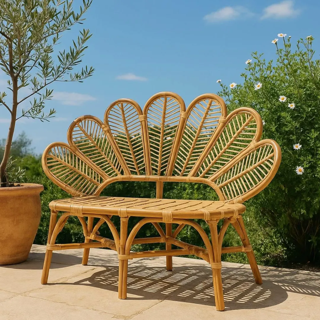 Chaise De Jardin<Made in Meubles Banquette fleur de jardin en rotin Rattan