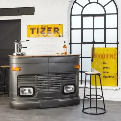 Meuble Bar<Made in Meubles Bar camion en métal gris Tata