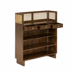 Meuble Bar<Made in Meubles Bar en bois de manguier et cannage Remick