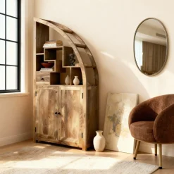 Bibliothèque<Made in Meubles Bibliothèque asymétrique en bois d'acacia Nathan