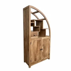 Bibliothèque<Made in Meubles Bibliothèque asymétrique en bois d'acacia Nathan