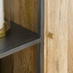 Bibliothèque<Made in Meubles Bibliothèque en bois de manguier et métal Locker