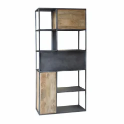 Bibliothèque<Made in Meubles Bibliothèque en bois de manguier et métal Locker