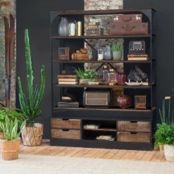 Bibliothèque<Made in Meubles Bibliothèque en bois de manguier Niniss