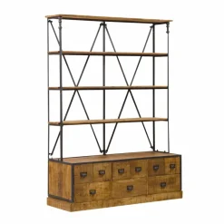 Bibliothèque<Made in Meubles Bibliothèque en métal et bois de manguier Marcel