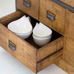 Bibliothèque<Made in Meubles Bibliothèque en métal et bois de manguier Marcel