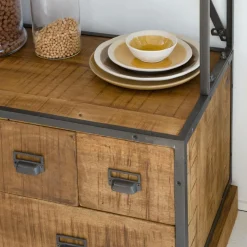 Bibliothèque<Made in Meubles Bibliothèque en métal et bois de manguier Marcel