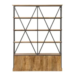 Bibliothèque<Made in Meubles Bibliothèque en métal et bois de manguier Marcel