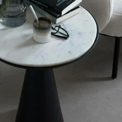 Bout De Canapé & Sellette<Made in Meubles Bout de canapé en aluminium et marbre Marceau