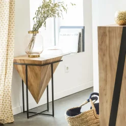 Bout De Canapé & Sellette<Made in Meubles Bout de canapé en bois d'acacia et métal Roméo