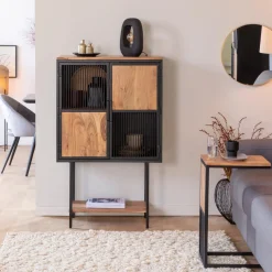 Bout De Canapé & Sellette<Made in Meubles Bout de canapé en bois d'acacia et métal Mattia