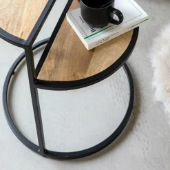 Bout De Canapé & Sellette<Made in Meubles Bout de canapé en bois de manguier et métal Maelle