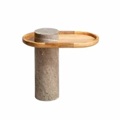 Bout De Canapé & Sellette<Made in Meubles Bout de canapé en bois de manguier et marbre Andréa