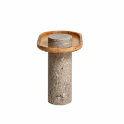 Bout De Canapé & Sellette<Made in Meubles Bout de canapé en bois de manguier et marbre Andréa