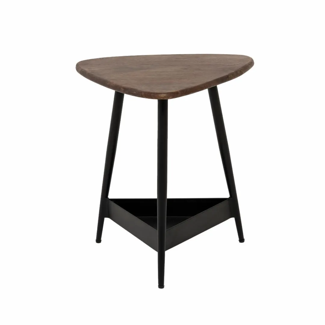 Bout De Canapé & Sellette<Made in Meubles Bout de canapé en bois de manguier et métal noir Tilian