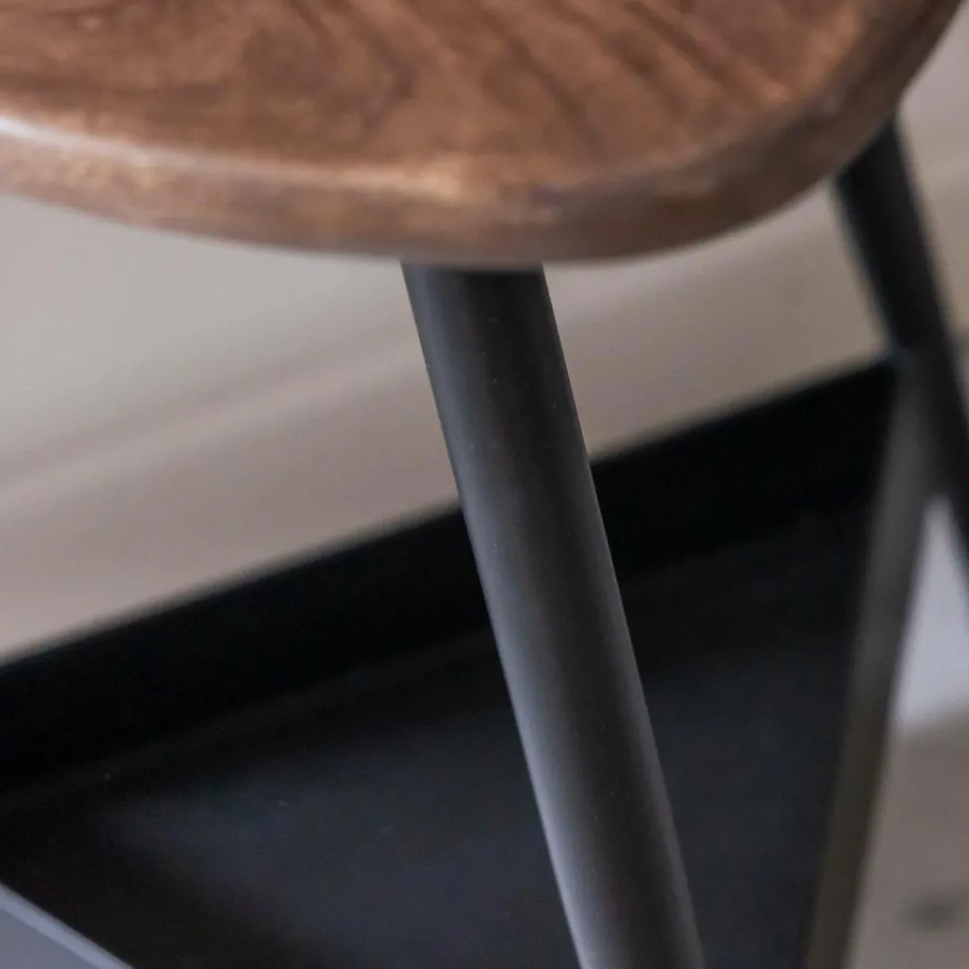 Bout De Canapé & Sellette<Made in Meubles Bout de canapé en bois de manguier et métal noir Tilian