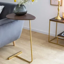 Bout De Canapé & Sellette<Made in Meubles Bout de canapé en bois de manguier et métal Léon