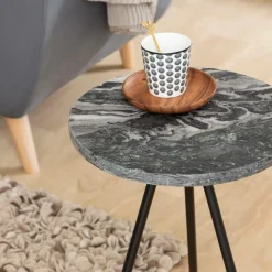 Bout De Canapé & Sellette<Made in Meubles Bout de canapé en marbre gris Eva