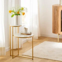 Bout De Canapé & Sellette<Made in Meubles Bout de canapé en marbre Rosita