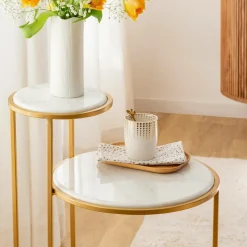 Bout De Canapé & Sellette<Made in Meubles Bout de canapé en marbre Rosita