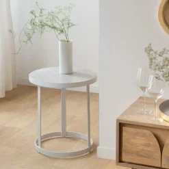 Bout De Canapé & Sellette<Made in Meubles Bout de canapé en métal blanc Gwen