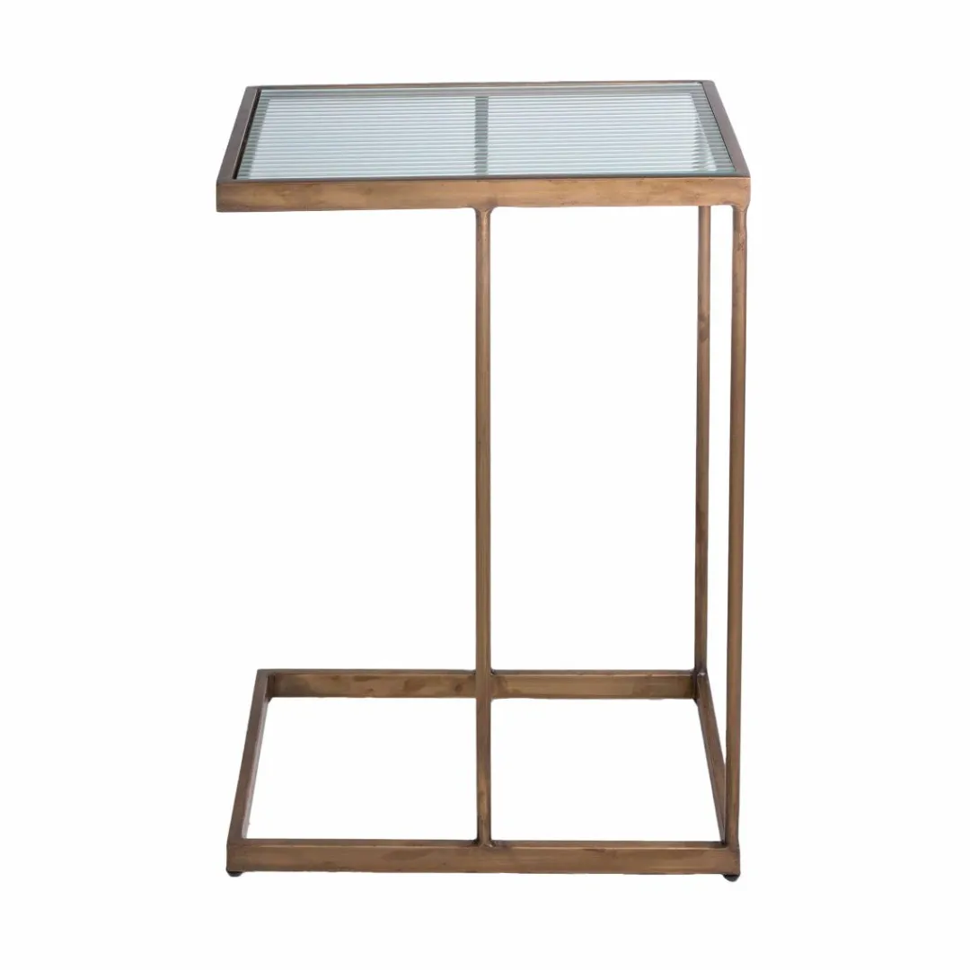 Bout De Canapé & Sellette<Made in Meubles Bout de canapé en métal doré et verre Léa