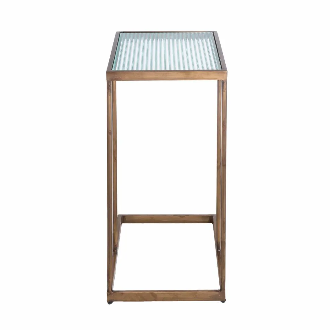 Bout De Canapé & Sellette<Made in Meubles Bout de canapé en métal doré et verre Léa