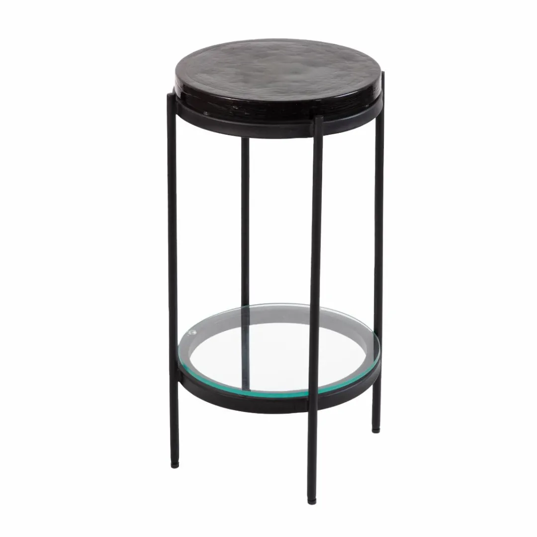 Bout De Canapé & Sellette<Made in Meubles Bout de canapé plateau en verre gris Lise