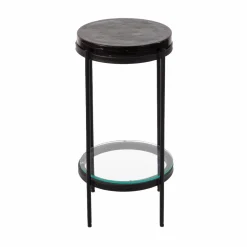 Bout De Canapé & Sellette<Made in Meubles Bout de canapé plateau en verre gris Lise