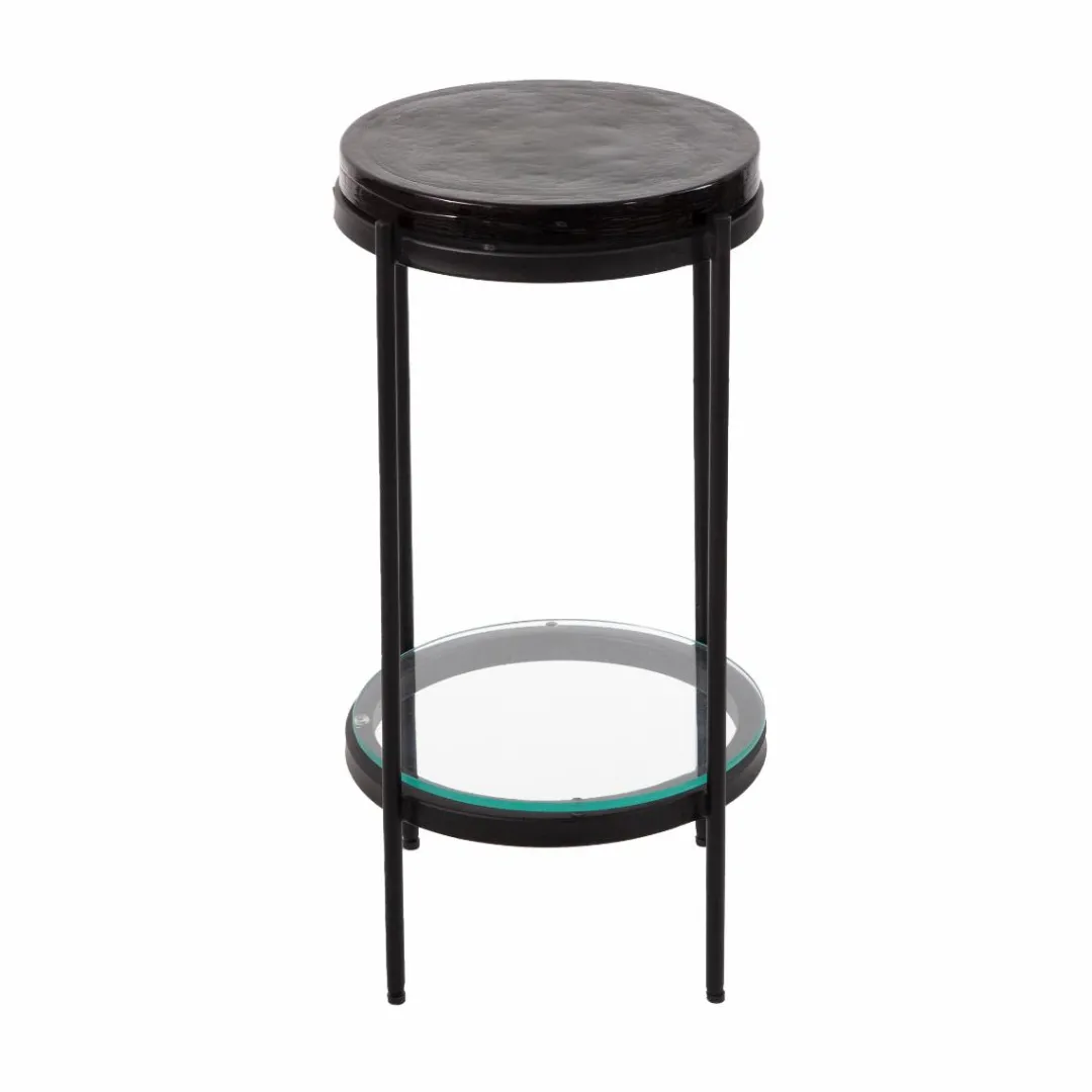 Bout De Canapé & Sellette<Made in Meubles Bout de canapé plateau en verre gris Lise